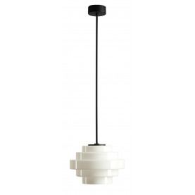 Lampa sufitowa szklana Filo Milky 22cm H75cm mleczne szkło / czarny Aldex