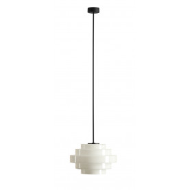 Lampa sufitowa szklana Filo Milky 28cm H108 mleczne szkło / czarny Aldex