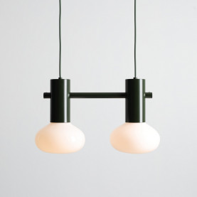 Lampa wisząca szklana Flo Moss II 46cm opal / zielony Aldex