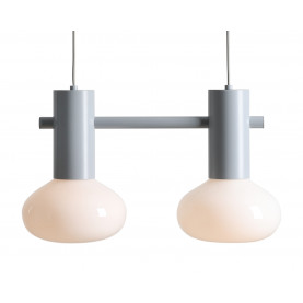 Lampa wisząca szklana Flo Grey II 46cm opal / szary Aldex
