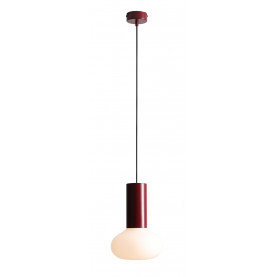 Lampa wisząca szklana Flo Ruby 19cm opal / bordowy Aldex