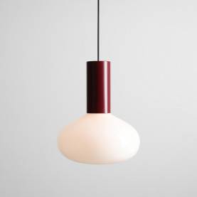 Lampa wisząca szklana Flo Ruby 26cm opal / bordowy Aldex