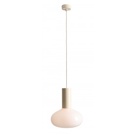 Lampa wisząca szklana Flo Cream 26cm opal / kremowy Aldex