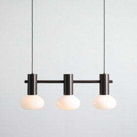 Lampa wisząca szklana Flo Mokka III 75cm opal / brązowy Aldex