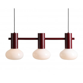Lampa wisząca szklana Flo Ruby III 75cm opal / bordowy Aldex