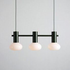 Lampa wisząca szklana Flo Moss III 75cm opal / zielony Aldex