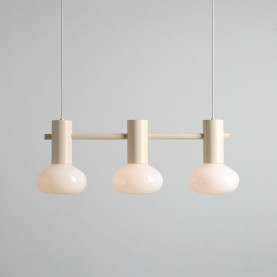 Lampa wisząca szklana Flo Cream III 75cm opal / kremowy Aldex
