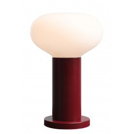 Lampka stołowa szklana Flo Ruby 19cm H29cm opal / bordowy Aldex