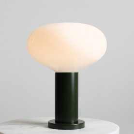 Lampka stołowa szklana Flo Moss 26cm H33cm opal / zielony Aldex