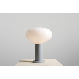 Lampka stołowa szklana Flo Grey 26cm H33cm opal / szary Aldex 2