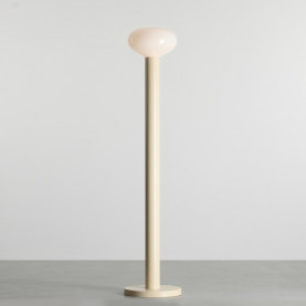 Lampa podłogowa szklana Flo Cream 26cm H138cm opal / kremowy Aldex