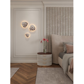 Kinkiet dekoracyjny marmurowy Marbles LED 30cm biały kamień MaxLight
