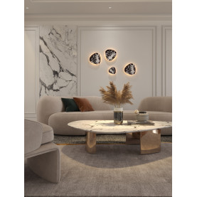 Kinkiet dekoracyjny marmurowy Marbles LED 20cm biały kamień MaxLight