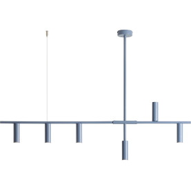 Lampa wisząca podłużna Trevo VI 126cm niebieska Aldex