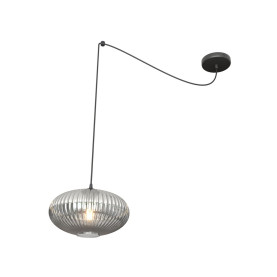 Lampa wisząca szklana pająk Origo 30cm grafit lustrzany Emibig