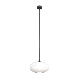 Lampa szklana z ryflowanym kloszem Coco 30cm opal Emibig