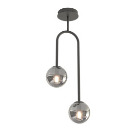 Lampa sufitowa szklane kule Atria II 29cm grafit lustrzany / czarny  Emibig