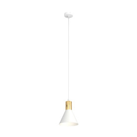 Lampa wisząca stożek Rosa 16cm biało-złota Emibig