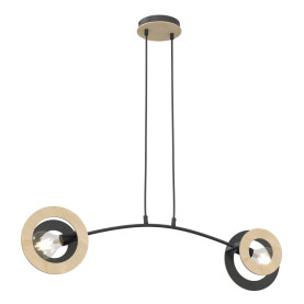 Lampa wisząca Skiva II sklejka / czarny Emibig