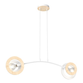 Lampa wisząca Skiva II sklejka / biały Emibig