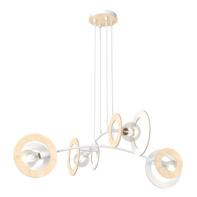 Lampa wisząca Skiva IV sklejka / biały Emibig