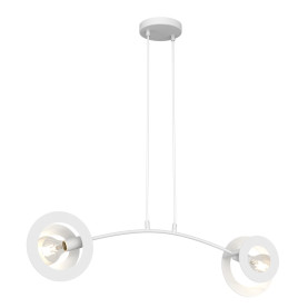 Lampa wisząca metalowa 2 punktowa Euforia biała Emibig