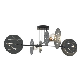 Lampa sufitowa metalowa z ażurowymi kloszami Frick IV czarny Emibig