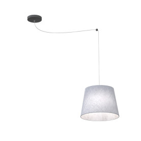 Lampa wisząca pająk z abażurem Ascot 38cm szara Emibig
