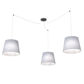 Lampa wisząca pająk z 3 abażurami Ascot szara Emibig