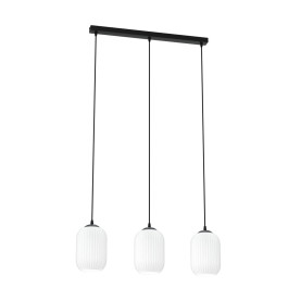 Lampa wisząca szkło ryflowane Verdi III 60cm opal Emibig