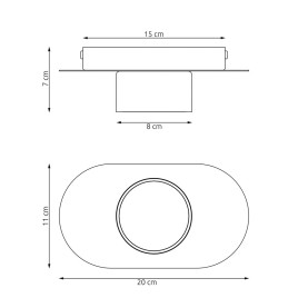 Plafon owalny Diaz czarny Emibig 2