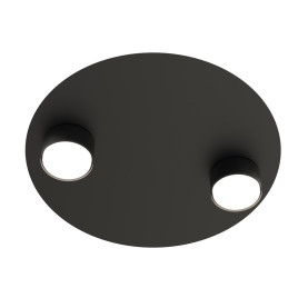 Plafon 2 punktowy modern Bolx 40cm czarny Emibig