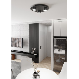 Plafon 3 punktowy modern Bolx 40cm czarny Emibig