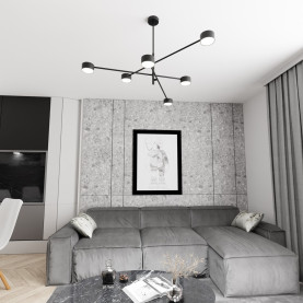 Lampa sufitowa 6 punktowa Natsu VI 84cm czarna Emibig