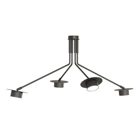 Lampa sufitowa na wysięgnikach Mizu IV czarna Emibig