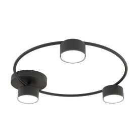Plafon ring 3 punktowy Lucio 48cm czarny Emibig