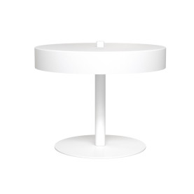 Lampa stołowa z płaskim kloszem Nemo 20cm H16cm biała Emibig