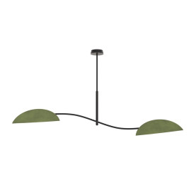Lampa sufitowa welurowa 2 punktowa Lotus zielony / czarny Emibig