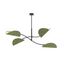 Lampa sufitowa welurowa 4 punktowa Lotus zielony / czarny Emibig
