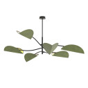 Lampa sufitowa welurowa 6 punktowa Lotus zielony / czarny Emibig
