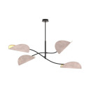Lampa sufitowa welurowa 4 punktowa Lotus szary / czarny Emibig