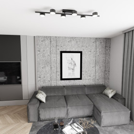 Plafon podłużny 6 punktowy Bet 100cm czarny Emibig