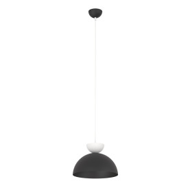Lampa wisząca metalowa Lunaro 30cm czarny / biały Emibig