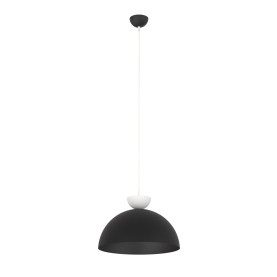 Lampa wisząca metalowa Lunaro 40cm czarny / biały Emibig