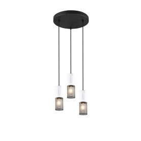 Lampa wisząca ażurowa loft Tosh III 28cm czarno-biała Trio