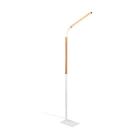 Lampa podłogowa ściemniana nowoczesna Norris LED 169,5cm drewno / biały Trio