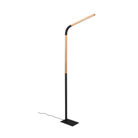 Lampa podłogowa ściemniana nowoczesna Norris LED 169,5cm drewno / czarny Trio