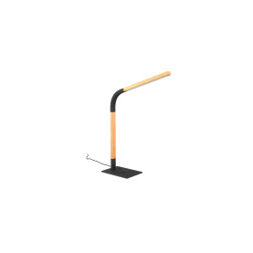 Lampa na biurko ściemniana Norris LED drewno / czarny Trio