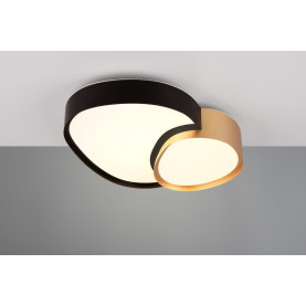 Plafon z pilotem nowoczesny Rise LED 43,5x36cm czarno-złoty Trio 2