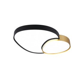 Plafon z pilotem nowoczesny Rise LED 70x66cm czarno-złoty Trio 2